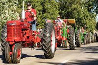 Harvest Day Parade Tractors Postcard